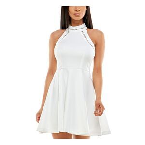 NWT B DARLIN Womens White Lined Back Insets Sleeveless Short Dress 7\8